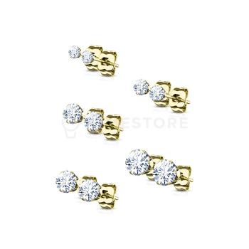Elegantné oceľové náušnice so zirkónom, puzetové zapínanie, SET 5 párov TS-EA-0203 - 30 dní na vrátenie tovaru, Garancia originality