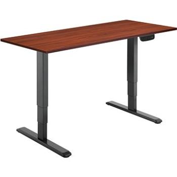 AlzaErgo Table ET1 NewGen čierny + doska TTE-01 140×80cm hnedá dyha (BUN)