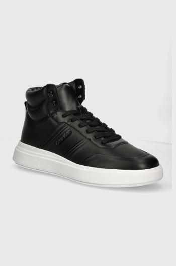 Tenisky Calvin Klein HIGH TOP LACE UP HF čierna farba, HM0HM01552