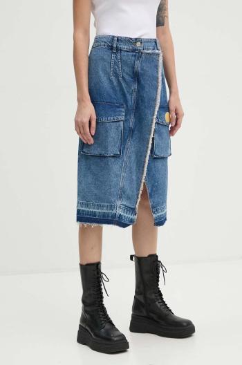 Rifľová sukňa Moschino Jeans midi, rovný strih, 0101.8221