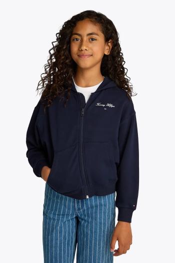Detská mikina Tommy Hilfiger tmavomodrá farba, s kapucňou, jednofarebná, KG0KG08318