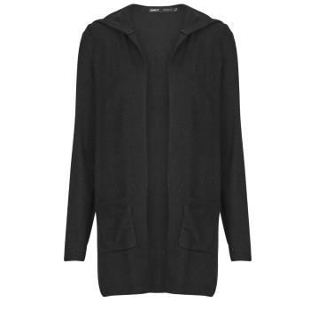 Only  ONLLESLY HOOD CARDIGAN  Vesty bez rukávov/Cardigany Čierna