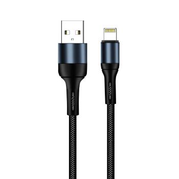 COLORWAY KABEL USB APPLE LIGHTNING (NYLON) 2.4A 1M, BLACK (CW-CBUL045-BK)