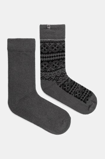 Ponožky Skechers 2-pak pánske, šedá farba, SK41049