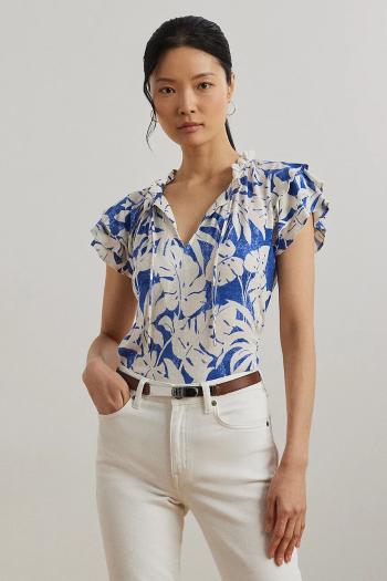 Ľanová blúzka Lauren Ralph Lauren vzorovaná, 200976992
