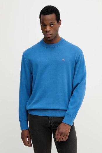 Bavlnený sveter Calvin Klein Jeans modrá farba, ľahký, LV04RC309G