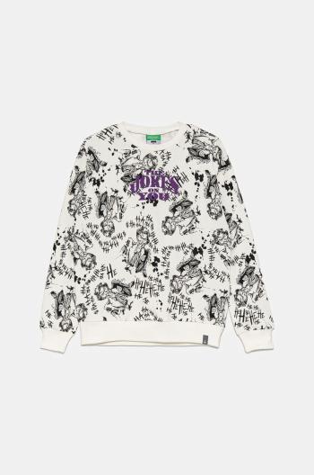 Detská bavlnená mikina United Colors of Benetton biela farba, vzorovaná, 3IIMC10MH