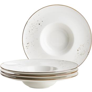 Mäser 4-dielna súprava gurmánskych tanierov Pintar White hnedé bodky 26 cm