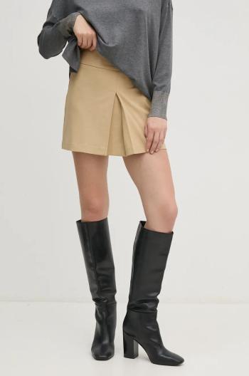Sukňa United Colors of Benetton béžová farba, mini, áčkový strih, 4962D003X