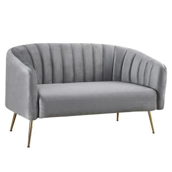 KONDELA Bagy dvojsedačka sivá (Velvet)