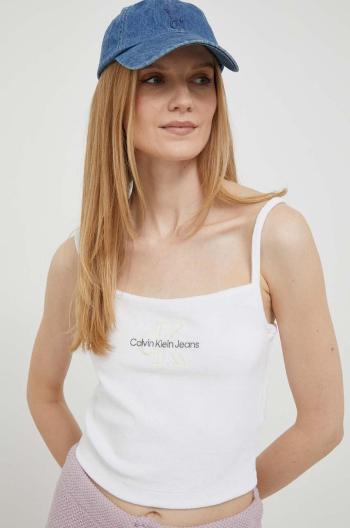 Top Calvin Klein Jeans dámsky, biela farba, J20J221418