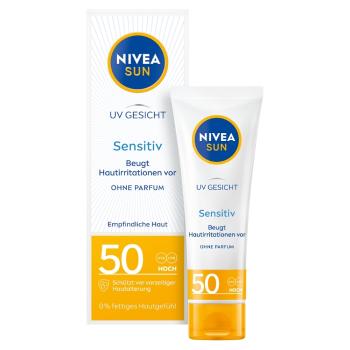 NIVEA Sun Pleťový krém na opaľovanie Sensitive OF 50 50 ml