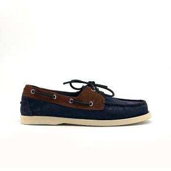 Duca Di Morrone  Santiago - Suede Blue/Brown  Námornícke mokasíny Modrá