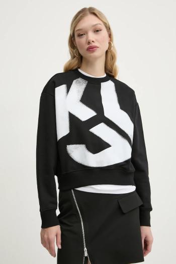 Bavlnená mikina Karl Lagerfeld Jeans dámska, čierna farba, s potlačou, A1W20022