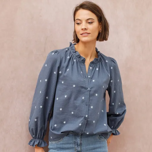 Blúzka s volánikmi a potlačou hviezdičiek