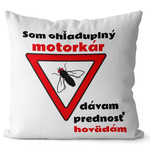 Vankúš Dávam prednosť hovädám (Veľkosť: 55 x 55 cm)