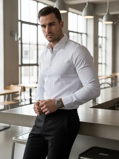 Elegantná biela pánska košeľa s golierom Dstreet DX2617