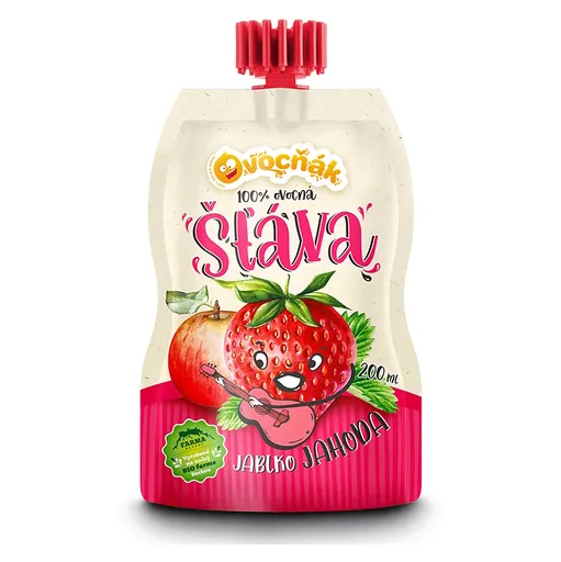 OVOCŇÁK Mušt jablko a jahoda 200 ml