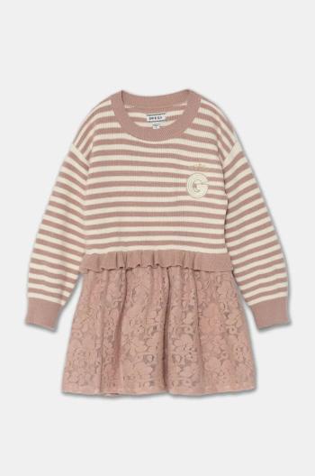 Dievčenské šaty Guess ružová farba, mini, áčkový strih, K4BK13 Z2V42