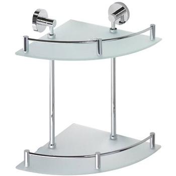SAPHO X-ROUND E skl. polička rohová dvojitá s hrazdou 270 × 390 × 270 mm, chróm (XR604)