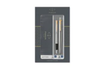 Parker 1501/1563257 Jotter Stainless Steel GT, sada plniaceho a guličkového pera 