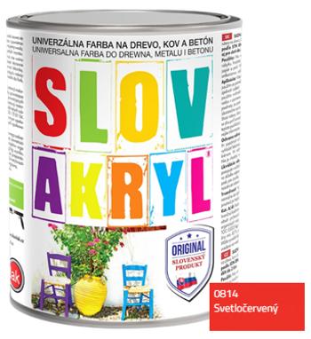 SLOVAKRYL - Univerzálna vodou riediteľná farba 0,75 kg 0814 - svetločervená