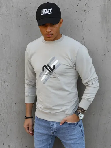 Jednoduchá béžová pánska mikina