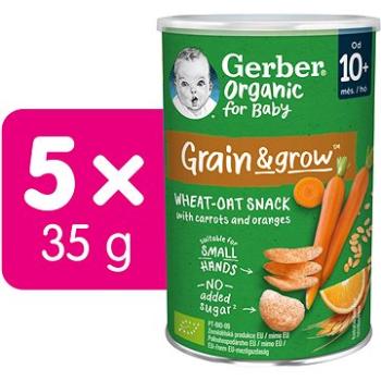 GERBER Organic chrumky s mrkvou a pomarančom  5× 35 g (8445290321428)