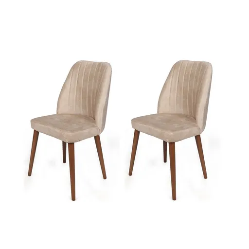 Súprava jedálenských stoličiek Alfa Cream and Walnut, 2 ks