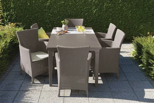 Elvisia Záhradný set RORY 6 + 1 | cappuccino