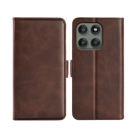 SIDE Peňaženkové puzdro pre Motorola Edge 60 Pro tmavohnedé