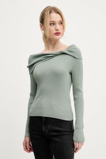 Sveter Abercrombie & Fitch dámsky, zelená farba, tenký, KI150-5174