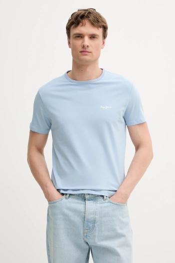 Tričko Pepe Jeans ORIGINAL BASIC 3N pánske, šedá farba, s potlačou, PM508212