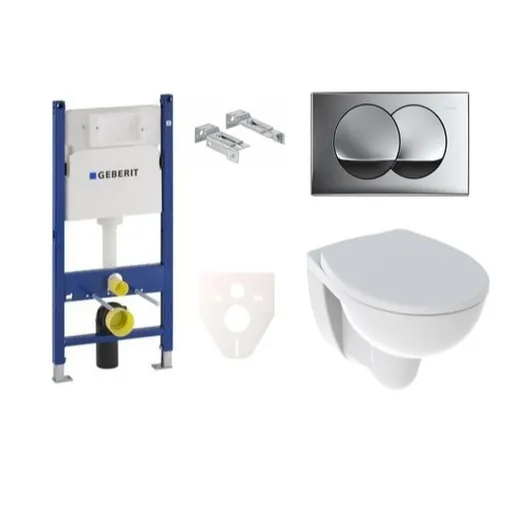 Cenovo zvýhodnený závesný WC set Geberit do ľahkých stien / predstenová montáž + WC Kolo Rekord SIKOGES7K71