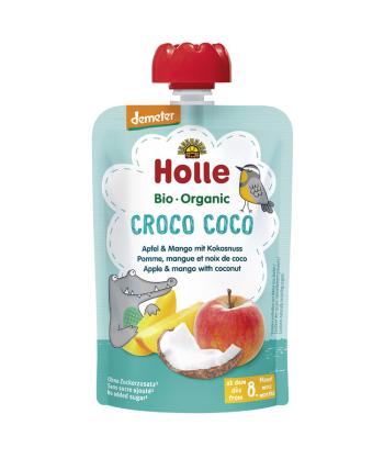 HOLLE Croco Coco Bio ovocné pyré jablko, mango, kokos, 100 g (8 m+)