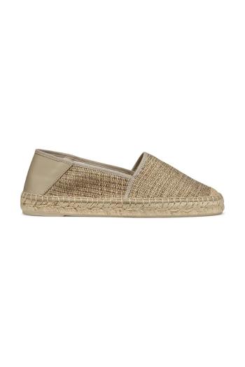 Espadrilky Geox D LAMPEDUSA béžová farba, na platforme, D46V0A 01106 C6029
