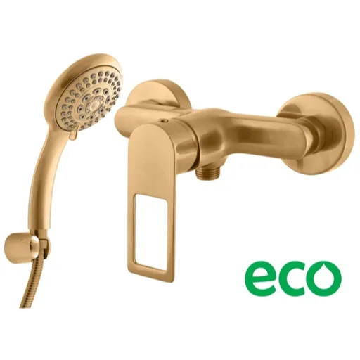 Sprchová batéria RAV SLEZÁK Nil so sprchovacím setom 150 mm kartáčovaná zlatá NL281.5/1ZK