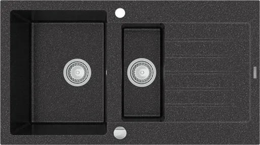 MEXEN MEXEN - Matias granitový drez s malým odkvapkávačom 900x505 mm, grafit 6502901505-76