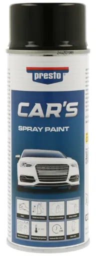 PRESTO CAR´S - Nitro-kombinačná farba na auto v spreji (čierna lesklá, 0,4 L)