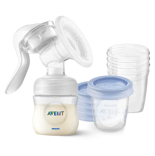 PHILIPS AVENT Odsávačka materského mlieka manuálna + VIA 180 ml 5 ks