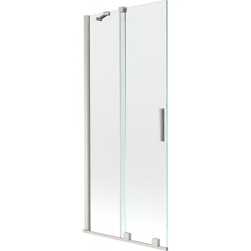 MEXEN/S - Velár dvojkrídlová posuvná vaňová zástena 85 x 150, transparent, nikel kartáčovaný 896-085-000-01-97