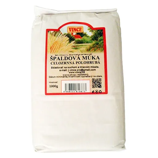 J.VINCE Špaldová celozrnná múka polohrubá 1 kg