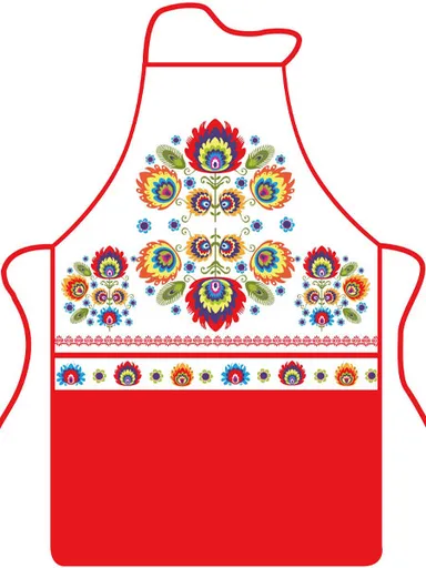 MAKRO - Zástera FOLK červená, textil K2267B