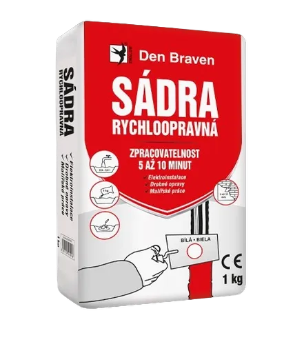 DEN BRAVEN - Rýchloopravná sadra biela 1 kg