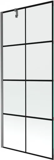 MEXEN/S - Next vaňová zástena FIX 80 x 150, čierna vzor, grafit metal 895-080-000-00-77-95