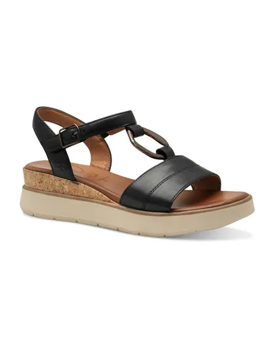 Sandále Tamaris Comfort® na klinovom podpätku, remienky na suchý zips
