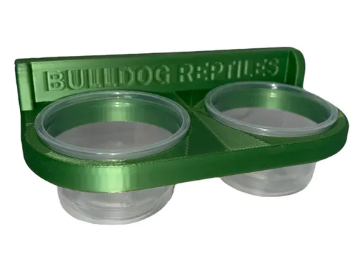 DOUBLE držiak na misky do terária tropická zelená 2x30 ml