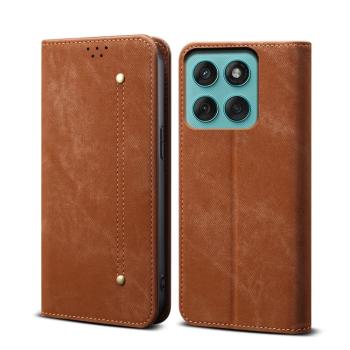 DENIM Peňaženkový kryt pre Motorola Edge 60 Fusion hnedý