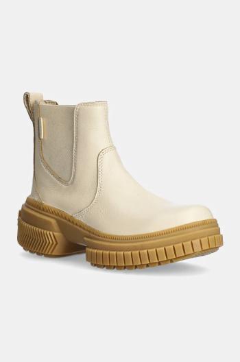 Kožené topánky chelsea Sorel ONA AVE CHELSEA BOOT WP dámske, béžová farba, na plochom podpätku, 2102161292