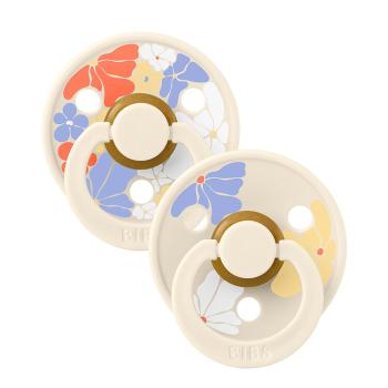 BIBS STUDIO Cumlíky z prírodného kaučuku Colour Morning Bloom 2ks - veľkosť 1 - Ivory Mix